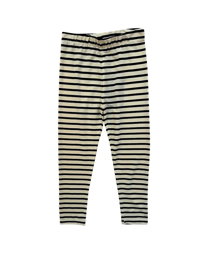 Wes & Willy Toddler 2-Piece Iowa Hawkeyes Long Sleeve Top and Striped Tri-Blend Leggings Set