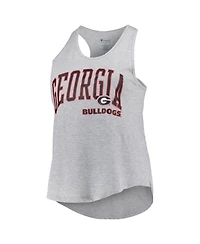 Profile Women's Heather Gray Georgia Bulldogs Arch Logo Racerback Scoop Neck Tank Top