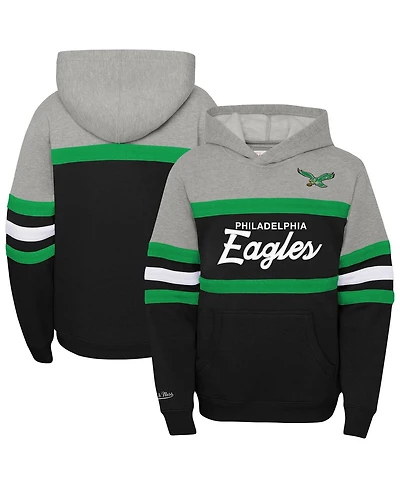 Mitchell & Ness Big Boys and Girls Black Philadelphia Eagles Throwback Head Coach Pullover Hoodie