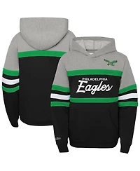 Mitchell & Ness Big Boys and Girls Black Philadelphia Eagles Throwback Head Coach Pullover Hoodie