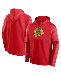 Fanatics Men's Red Chicago Blackhawks Shade Defender Raglan Pullover Hoodie