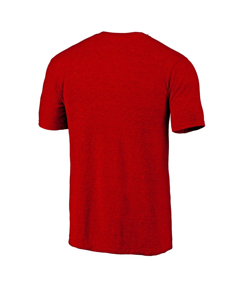 Fanatics Mto Label Men's Red Chicago Blackhawks Distressed Tri-Blend T-Shirt