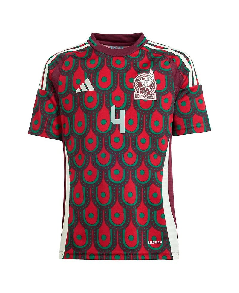 Adidas Big Boys and Girls Edson Alvarez Burgundy Mexico National Team 2024 Home Replica Player Jersey