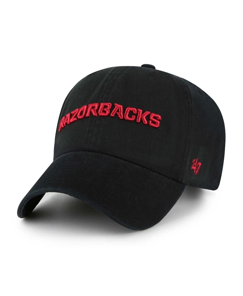 '47 Brand Men's Black Arkansas Razorbacks Clean Up Adjustable Hat