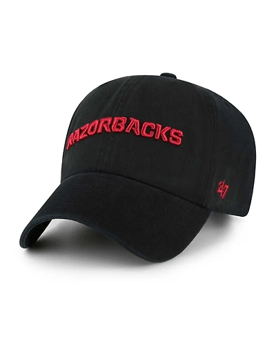 '47 Brand Men's Black Arkansas Razorbacks Clean Up Adjustable Hat