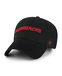 '47 Brand Men's Black Arkansas Razorbacks Clean Up Adjustable Hat