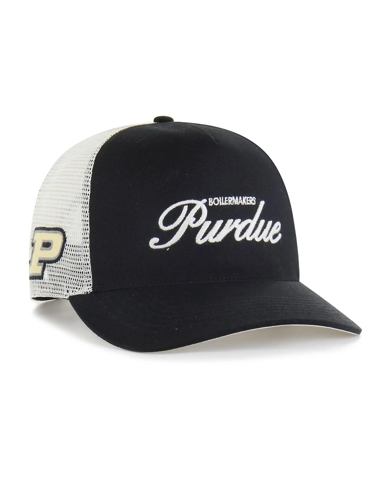 '47 Brand Men's and Women's Black Purdue Boilermakers Contemporary Basics Foundation Trucker Hitch Adjustable Hat