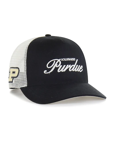 '47 Brand Men's and Women's Black Purdue Boilermakers Contemporary Basics Foundation Trucker Hitch Adjustable Hat