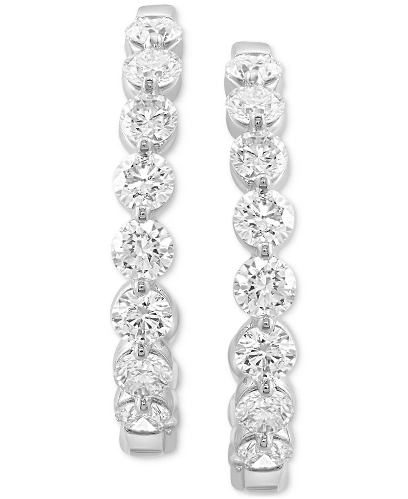 Effy Lab Grown Diamond In & Out Hoop Earrings (2-7/8 ct. t.w.) in 14k White Gold, 0.87"