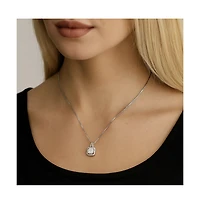 Two Carat Halo Cubic Zirconia Pendant Necklace