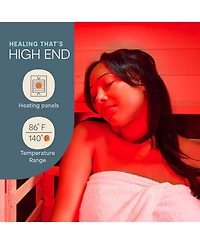 Lifepro RejuvaCure Far Infrared Sauna with Red Light, Bluetooth & Chromotherapy – 1-Person Indoor Home Sauna Box with 7 Carbon Heaters & Canadi