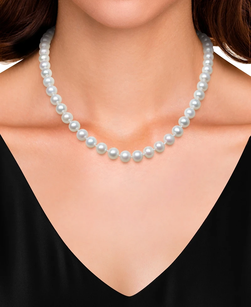 Belle de Mer Aa 18" Cultured Freshwater Pearl Strand Necklace (7-1/2-8-1/2mm)