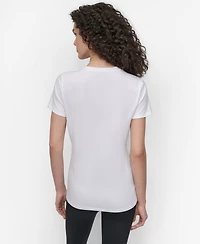 Dkny Women's Sport Glitter Logo Crew Neck T-shirt
