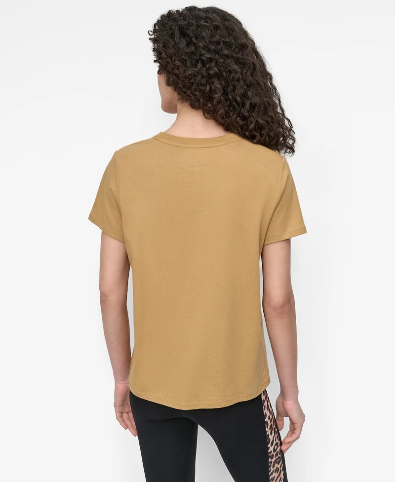 Dkny Women's Stacked Animal Print Crew Neck T-shirt