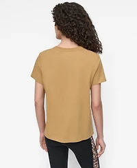 Dkny Women's Stacked Animal Print Crew Neck T-shirt