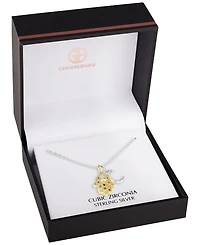 Giani Bernini Pave Moon & Hamsa Hand 18" Pendant Necklace, Created for Macy's