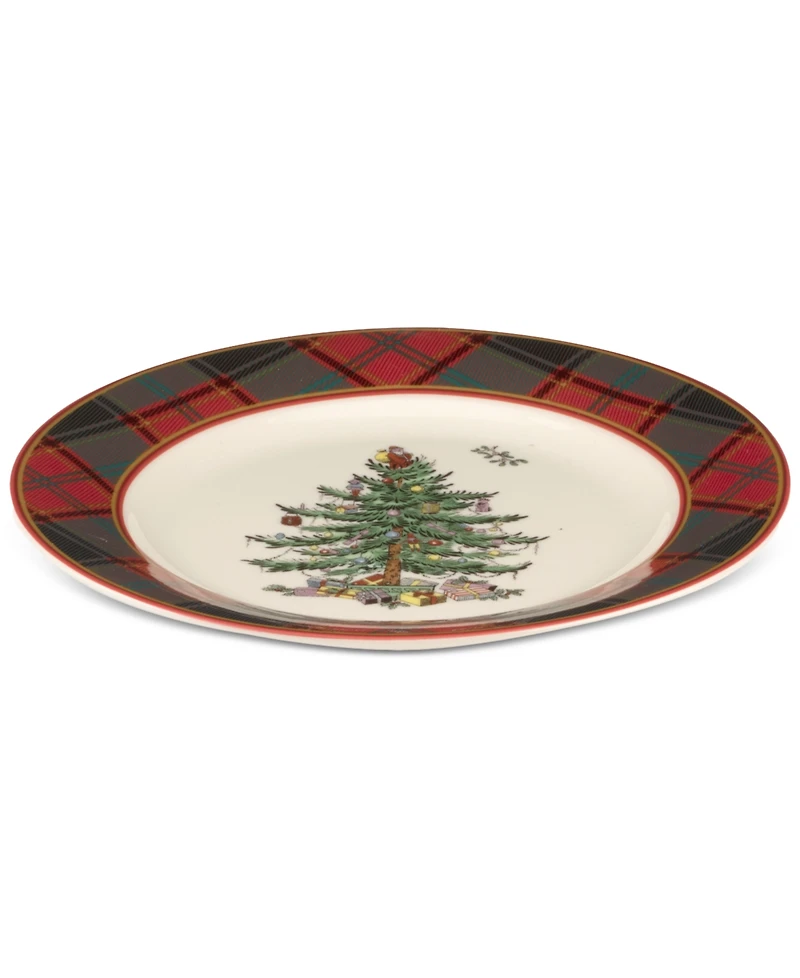 Spode Christmas Tree Tartan Salad Plate, 8"
