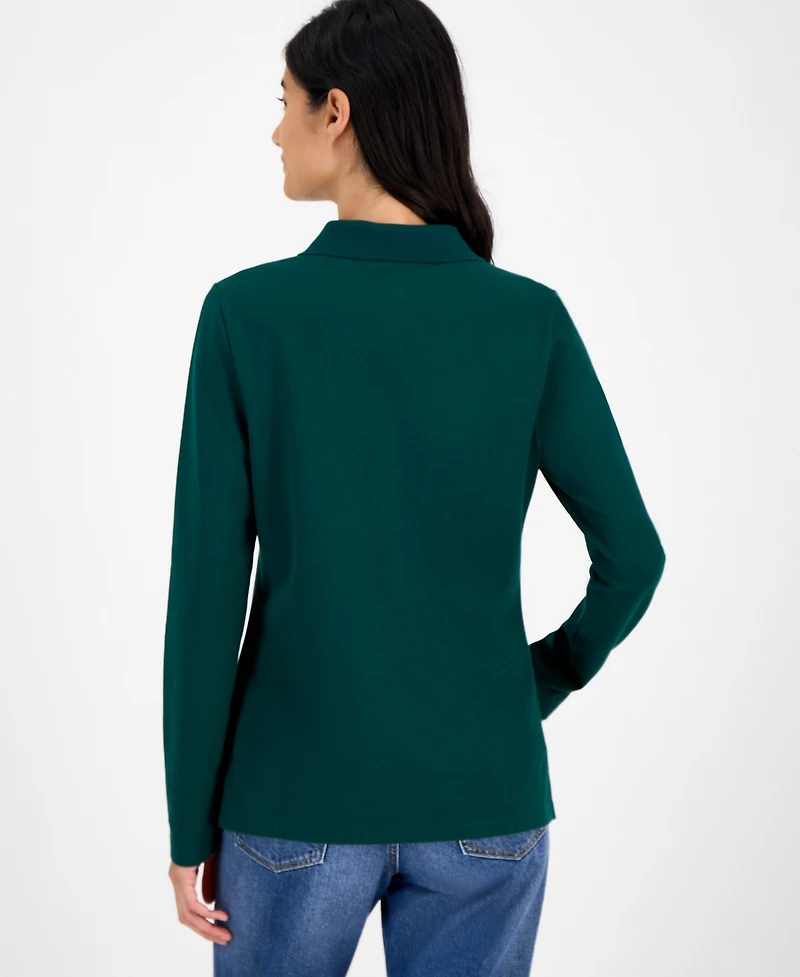 Nautica Jeans Women's Long Sleeve Polo Shirt