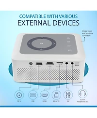 Impecca Portable Home Theater Projector, 80 Ansi Lumens, 720P, up to 120”
