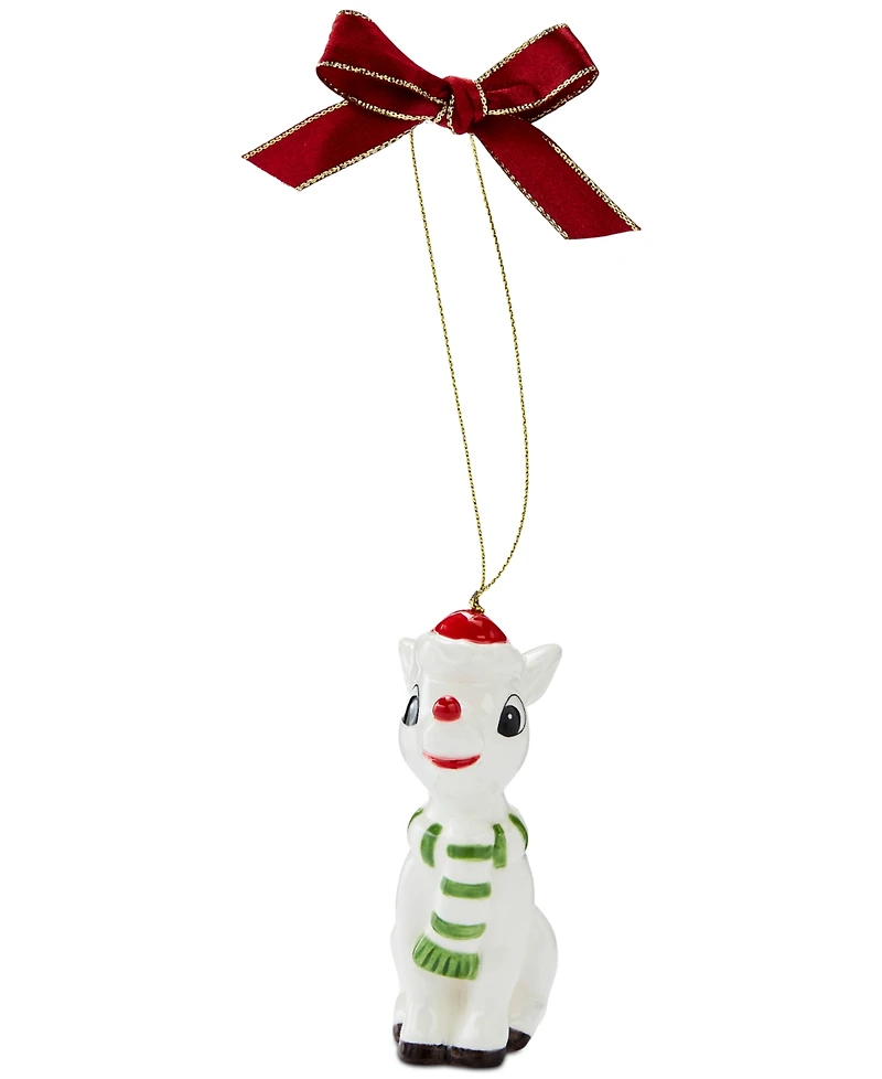Spode Christmas Tree Rudolph with Hat & Scarf Ornament