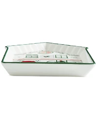 Spode Christmas Tree Village Tidbit Tray, Green