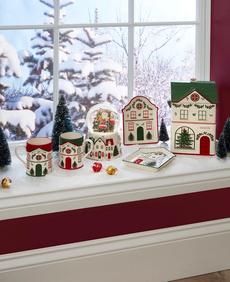 Spode Christmas Tree Village Mug, Green