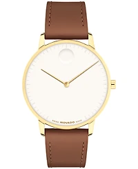 Movado Unisex Face Swiss Quartz Leather Watch