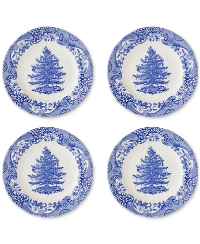 Spode Blue Italian Christmas Dinner Plates, Set of 4