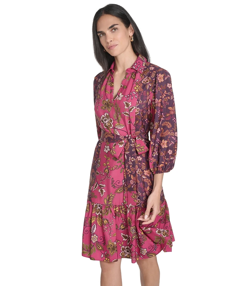 Jessica Howard Women's Short Shirt Tiered Skirt Dress