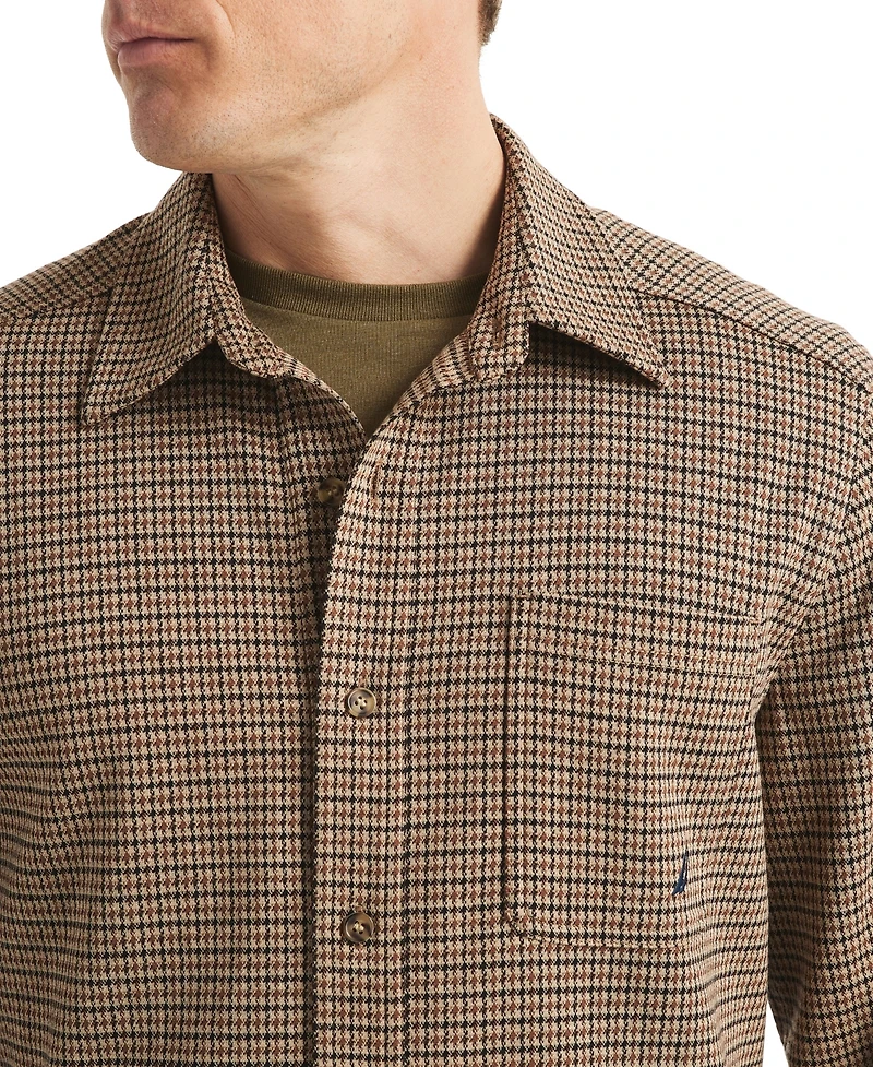 Nautica Men's Houndstooth Long Sleeve Shirt