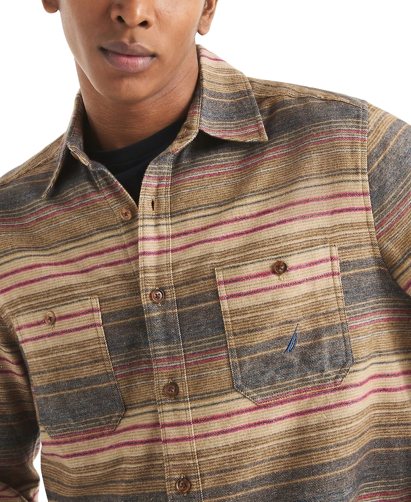 Nautica Men's Long Sleeve Striped Shirt