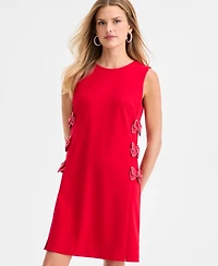 Karl Lagerfeld Paris Women's Bow Detail Crew Neck Sheath Dress