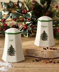 Spode Christmas Tree Hexagonal Salt & Pepper Shakers