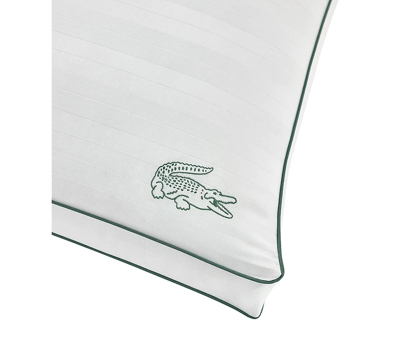 Lacoste Home Tennis Stripe Cotton Gusseted Medium-Density Pillow