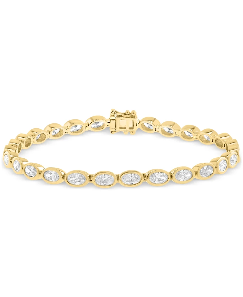 Effy Lab Grown Diamond Oval Bezel Tennis Bracelet (4-7/8 ct. t.w.) in 14k Gold