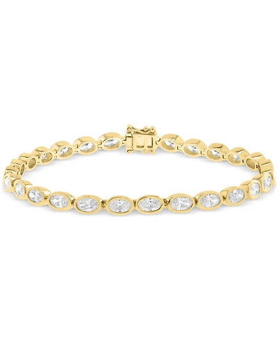 Effy Lab Grown Diamond Oval Bezel Tennis Bracelet (4-7/8 ct. t.w.) in 14k Gold