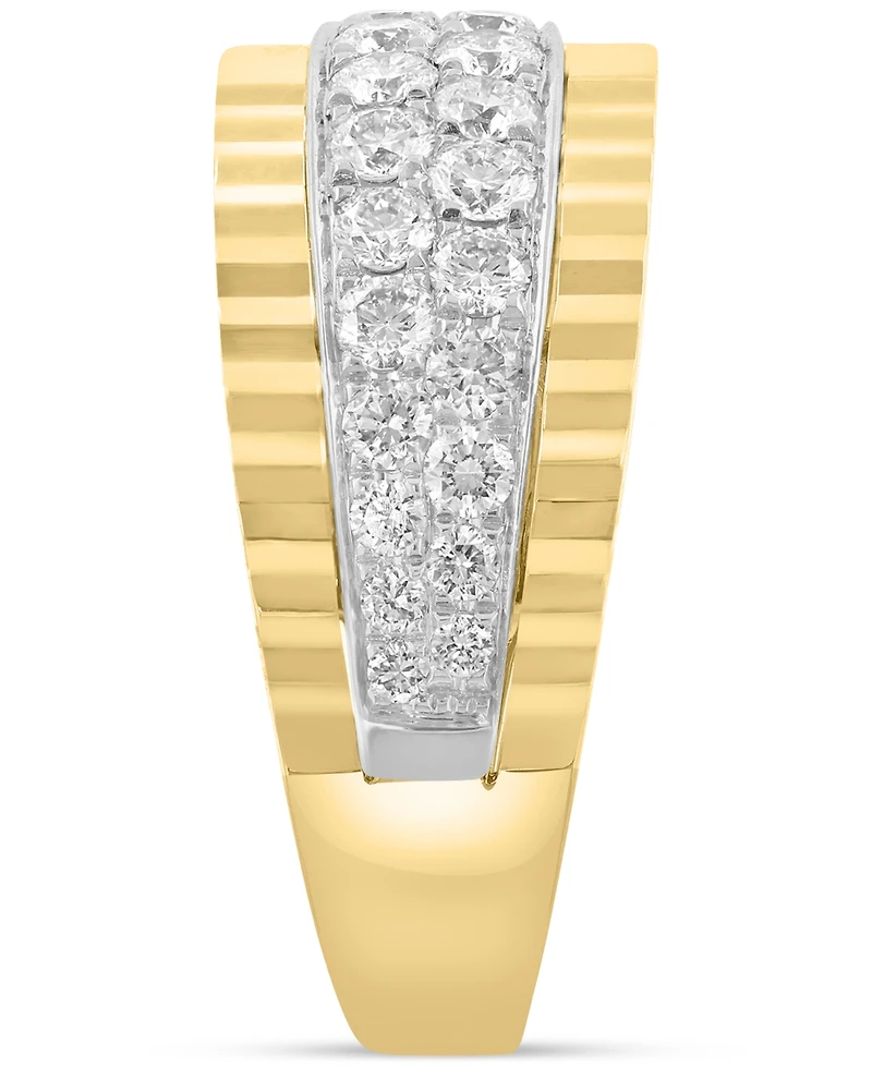 Effy Diamond Double Row Ridged Band (3/8 ct. t.w.) in 14k Gold