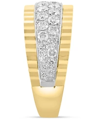 Effy Diamond Double Row Ridged Band (3/8 ct. t.w.) in 14k Gold