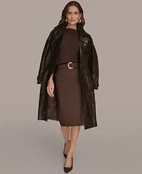 Donna Karan New York Women's Double Breasted Belted Trench Coat