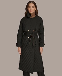 Donna Karan New York Women's Belted Maxi Quilted Coat
