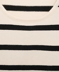 Mango Women's Striped Knitted Crop Top