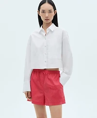 Mango Women's Striped Cotton Blend Shorts