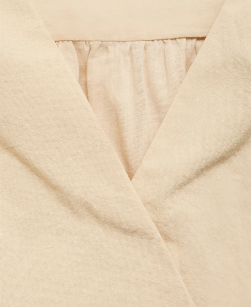 Mango Women's Gathered Details Cotton Blouse