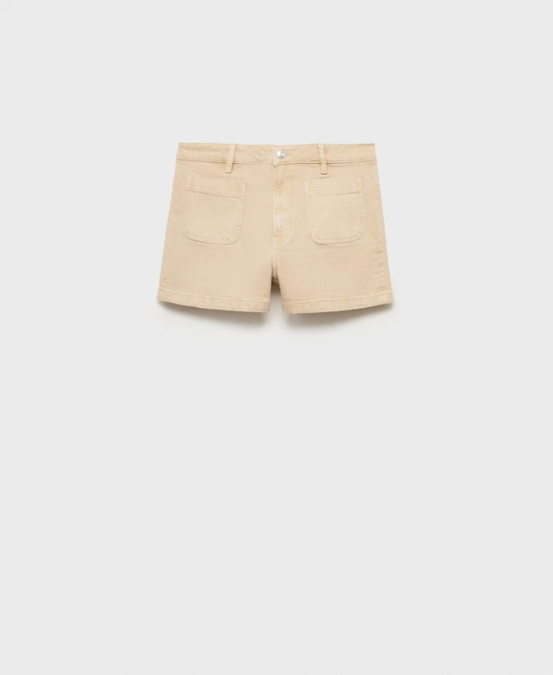 Mango Women's High-Waisted Pockets Denim Shorts