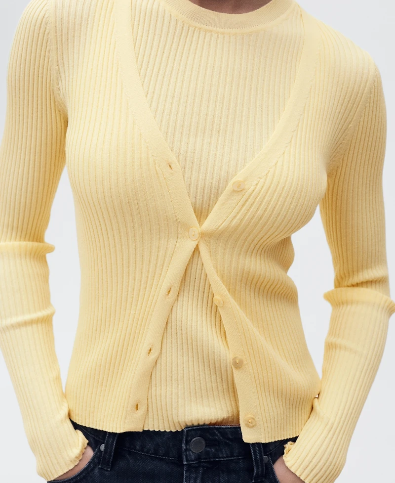 Mango Women's Ribbed Knit Top