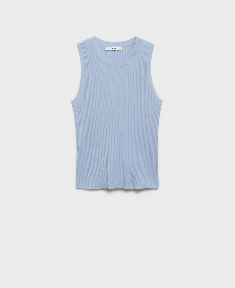 Mango Women's Ribbed Knit Top