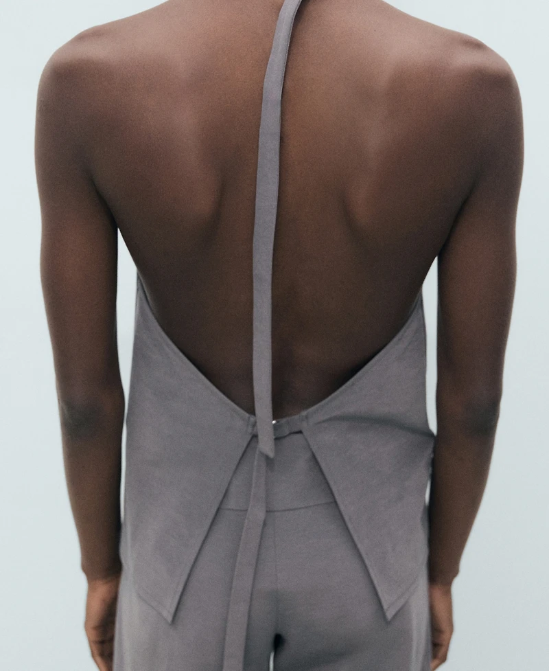 Mango Women's Open-Back Draped Top