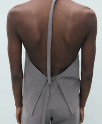 Mango Women's Open-Back Draped Top