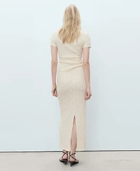 Mango Women's Textured Fitted Skirt