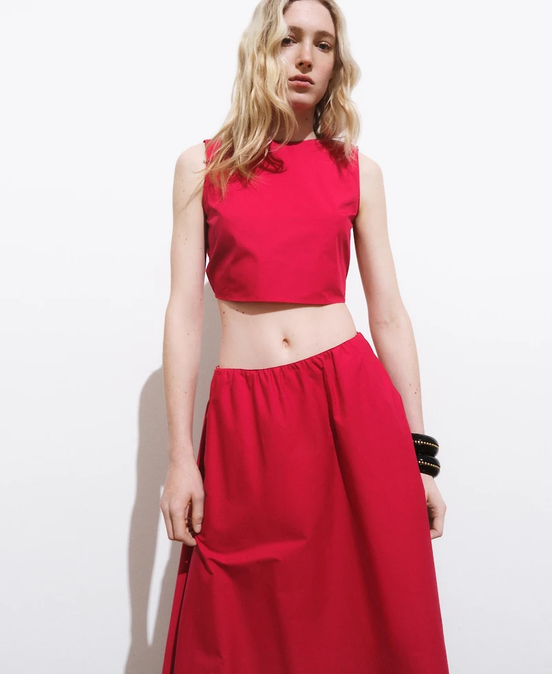 Mango Women's Flared Cotton Skirt